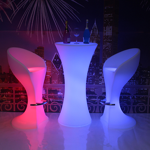 Led colorful bar tables and chairs